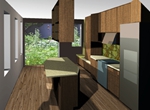 Lambdin residence: Outside View through Kitchen 